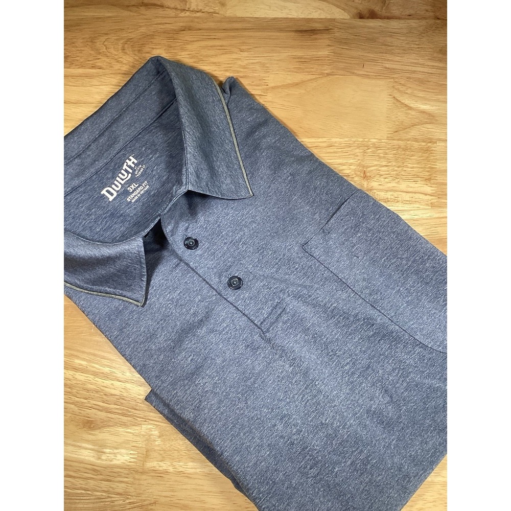 Mens Duluth Short sleeved big & Tall Performance pocket polo Blue 3XL
